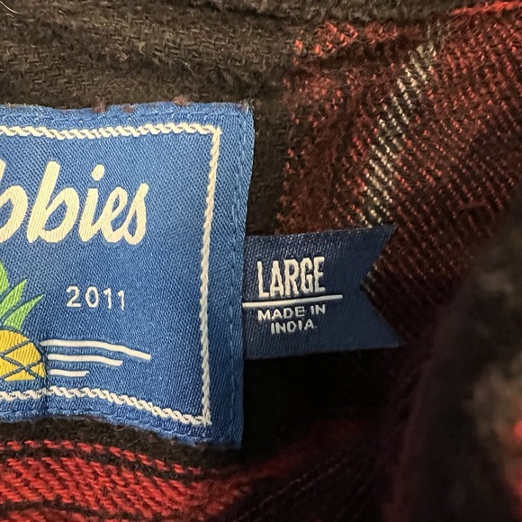 Chubbies Flannel Shirt Men's Large Red Plaid Long Sleeve Button Down Casual Work - Picture 4 of 11